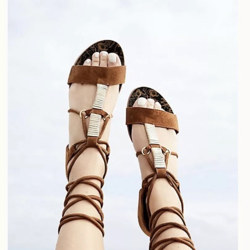 Free People Sandals Lace Up Fiji Tie Wraparound